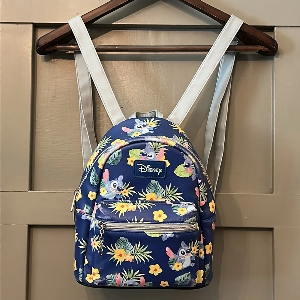 Loungefly Disney Lilo & Stitch Tropical Stitch Mini Backpack Blue Faux Leather